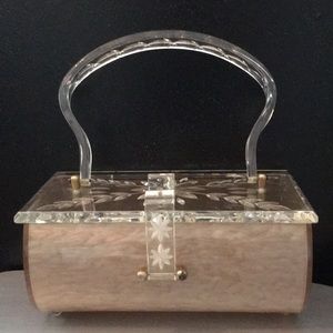 Taupe marble Lucite Handbag